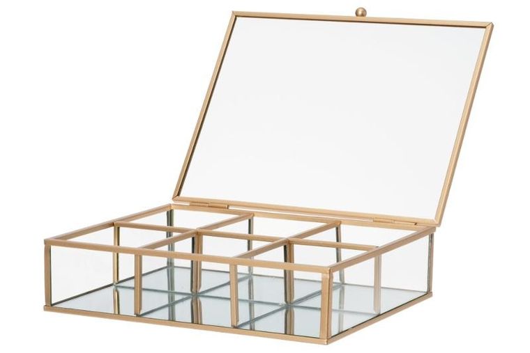 4living, szklana szkatułka z przegródkami, Gemmy, 20-16 cm