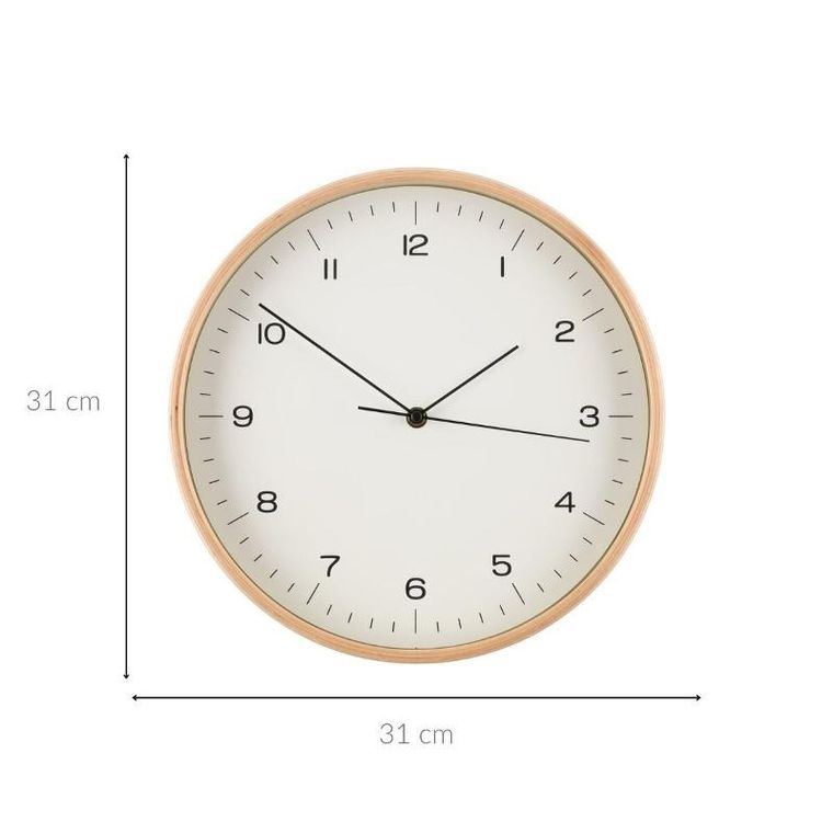 4living, zegar ścienny, ze sklejki, Ø 31 cm