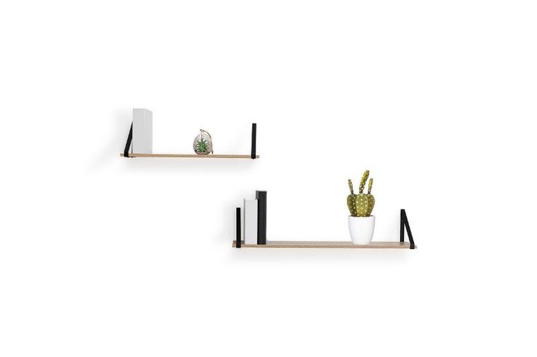 5five Simply Smart, Aliaj, półka ścienna z metalowymi uchwytami, 58-15-16 cm