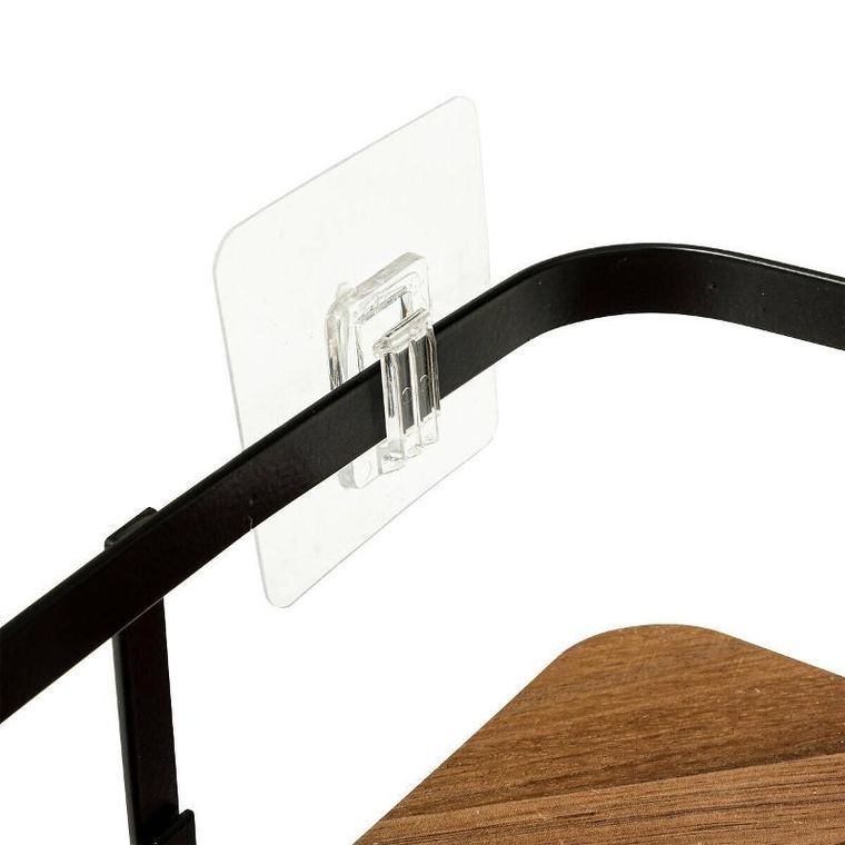 5five Simply Smart, Blackacia, półka narożna pod prysznic, bez wiercenia, 25-19,5-7 cm