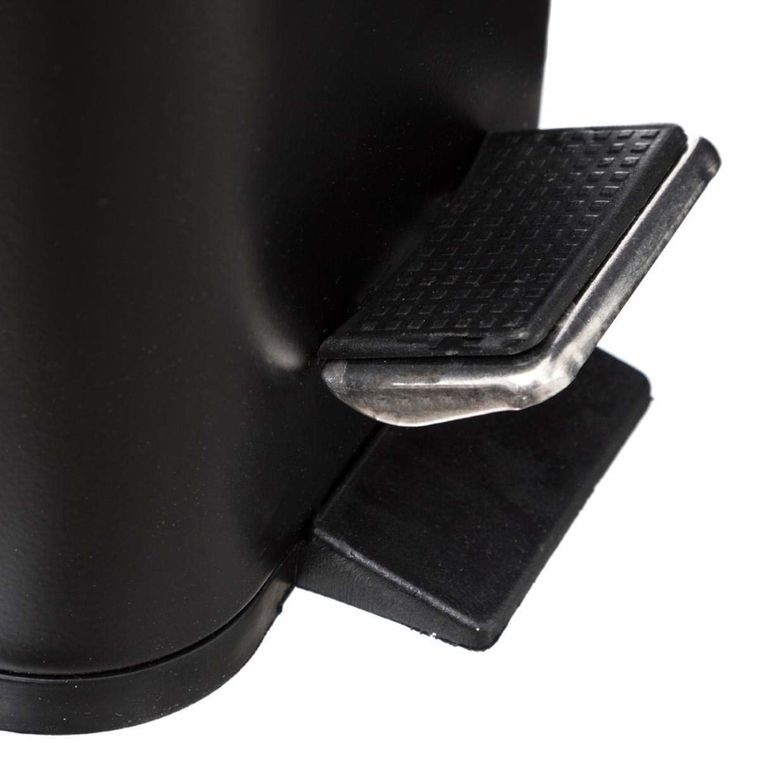 5five Simply Smart, kosz na śmieci łazienkowy, matowy, 5 L, czarny