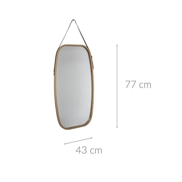 5five Simply Smart, lustro prostokątne wiszące, 77-43 cm, drewniana oprawa