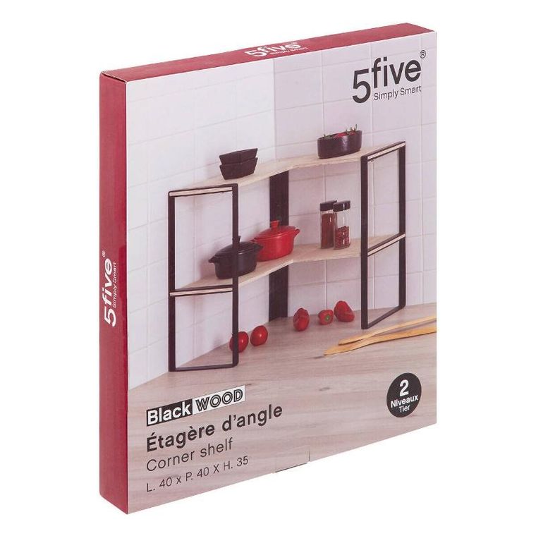 5five Simply Smart, narożna półka kuchenna, 2 poziomy, 40-40-35 cm