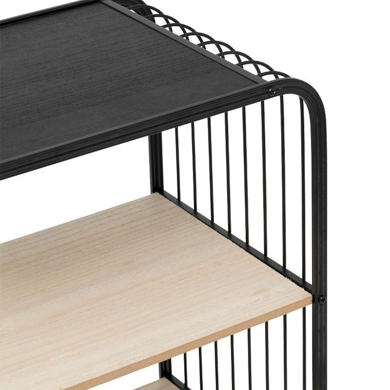 5five simply smart, Noir, półka mobilna, 3-poziomowa, metalowa, 43,3-28-74 cm