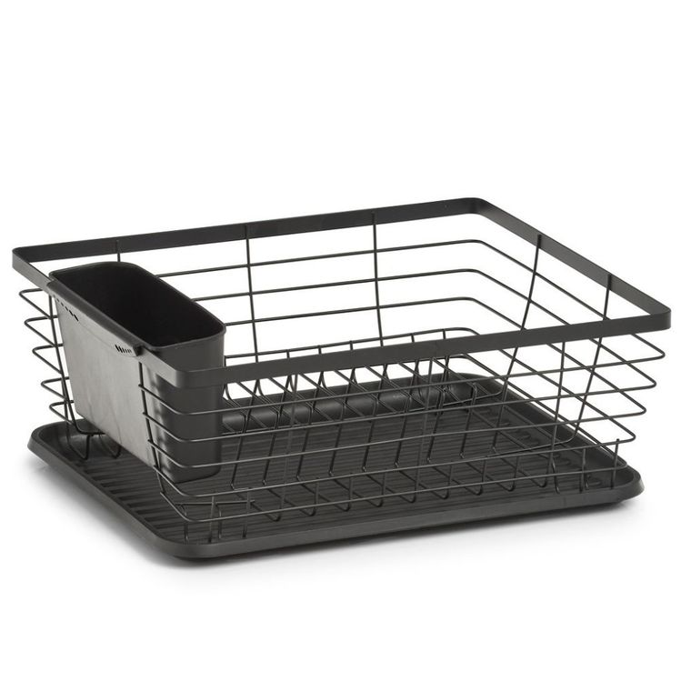 5five Simply Smart, ociekacz do naczyń z pojemnikiem na sztućce, czarny