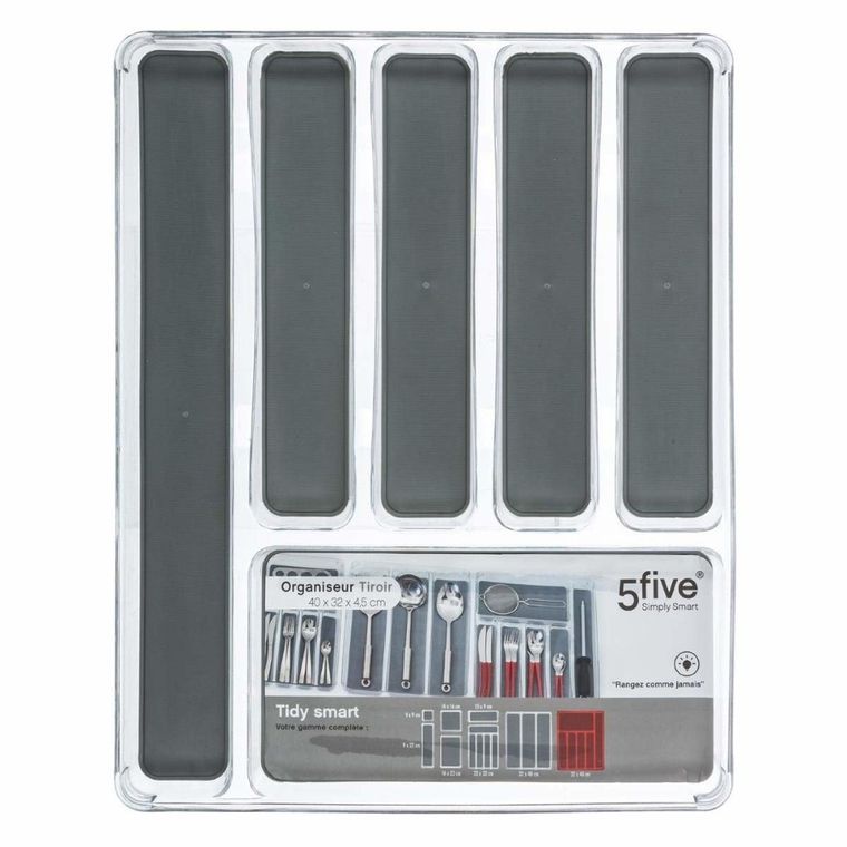 5five Simply Smart, organizer do szuflady na sztućce, 6 przegródek, 40-32 cm