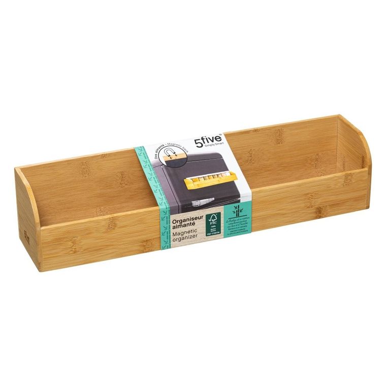 5five Simply Smart, organizer kuchenny z magnesem L, bambusowy