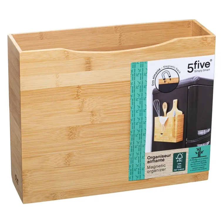 5five Simply Smart, organizer kuchenny z magnesem, M, bambusowy