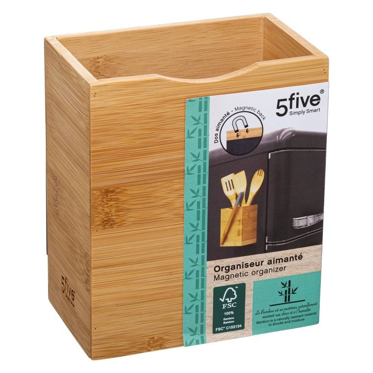 5five Simply Smart, organizer kuchenny z magnesem, S, bambusowy