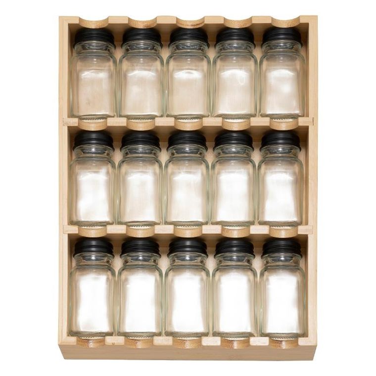 5five Simply Smart, organizer na przyprawy do szuflady lub na blat, 15 słoików