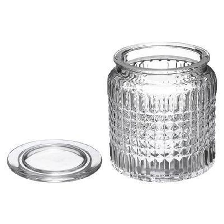 5five Simply Smart, ozdobny słoik na płatki kosmetyczne, z pokrywką, ø 10,8 cm, szkło