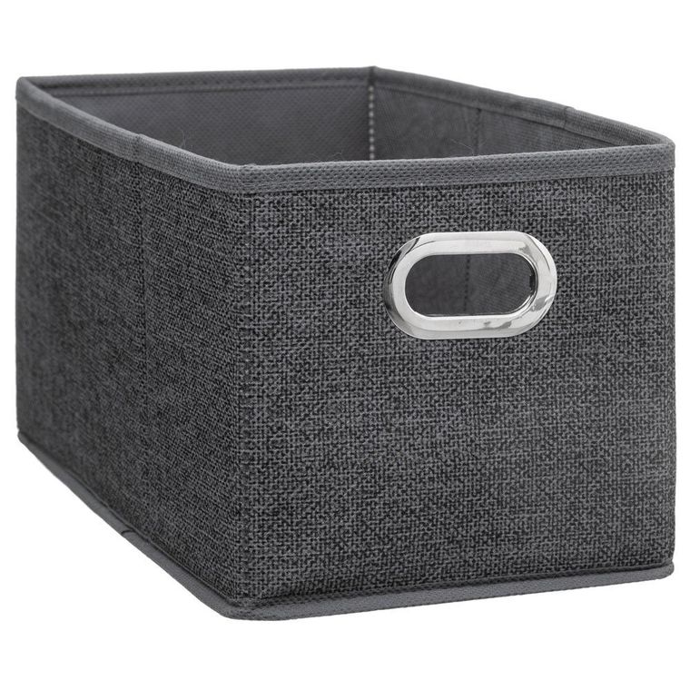 5five Simply Smart, pojemnik do przechowywania ciemnoszary, prostokątny z uchwytami, 15-31-15 cm