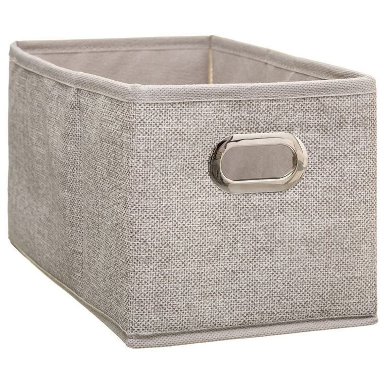 5five Simply Smart, pojemnik do przechowywania prostokątny, jasny beż, z uchwytami, 15-31-15 cm