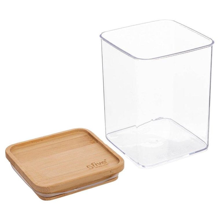 5five Simply Smart, pojemnik na produkty sypkie, Eske, bambusowa pokrywka, 1l