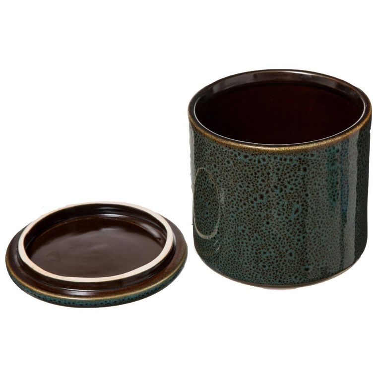 5five Simply Smart, pojemnik na waciki, Green Harmony, Ø 10 cm, ceramika, zielony