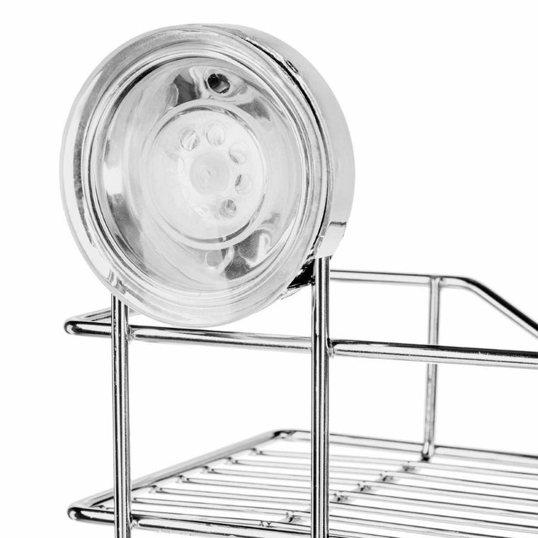 5five Simply Smart, półka łazienkowa, wisząca na przyssawki, 2 poziomy, stal chromowana, narożna