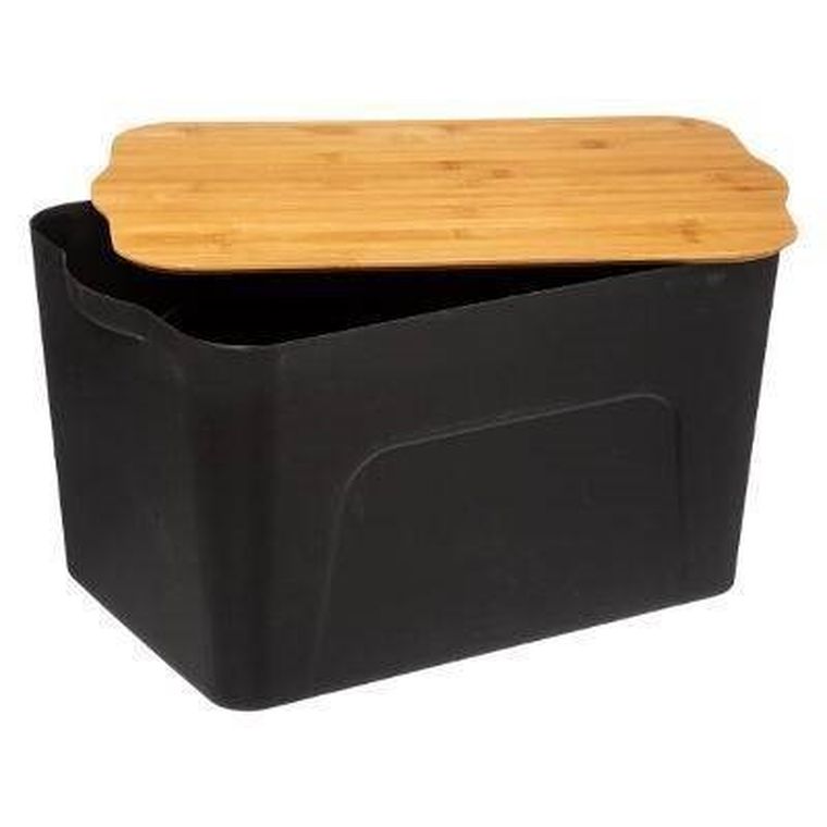 5Five Simply Smart, pudełko plastikowe z bambusową pokrywką, 24l