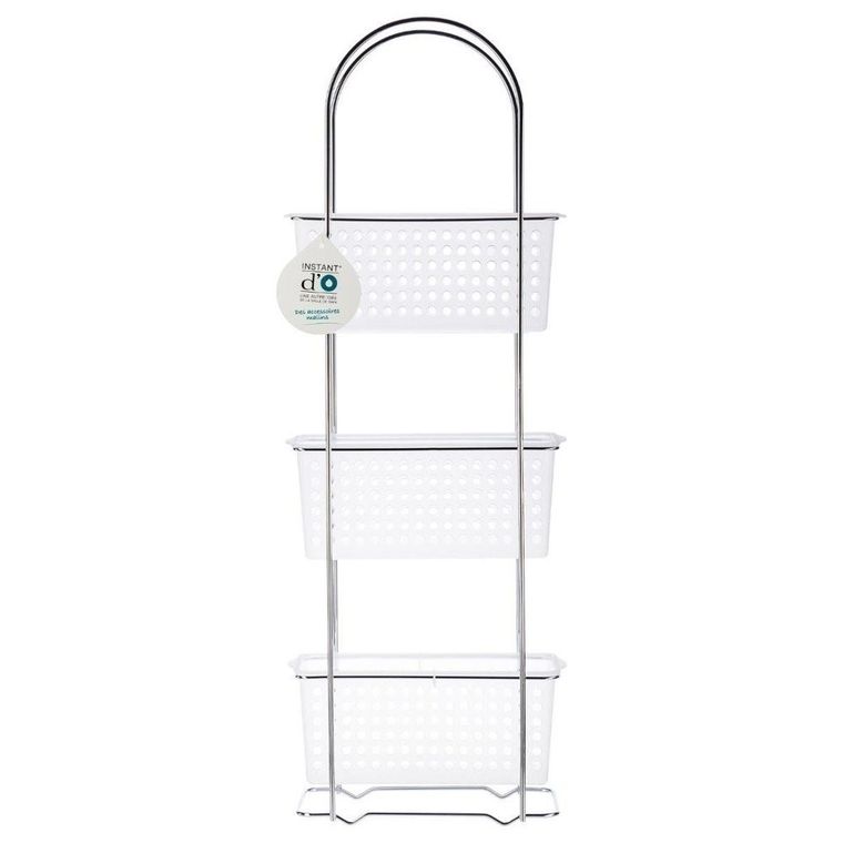 5five Simply Smart, regał łazienkowy, półki na przybory - 3 poziomy, biało-transparentny