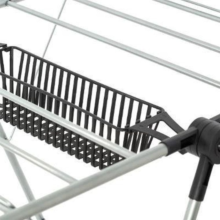 5five Simply Smart, rozkładana suszarka na pranie, z koszyczkiem na drobiazgi, 2 poziomy