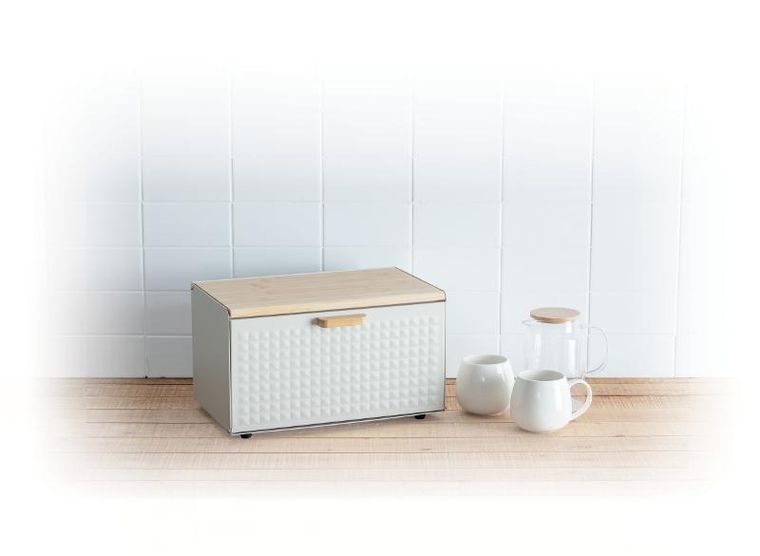 5five Simply Smart, Sensia, metalowy chlebak z bambusową pokrywą