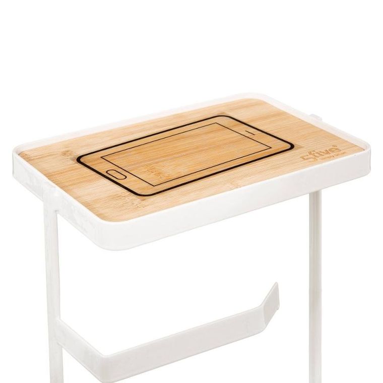 5five Simply Smart, stojak na papier toaletowy z zapasem i półką na telefon