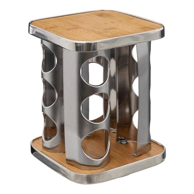 5five Simply Smart, stojak na przyprawy, 12 słoiczków, bambus i stal nierdzewna