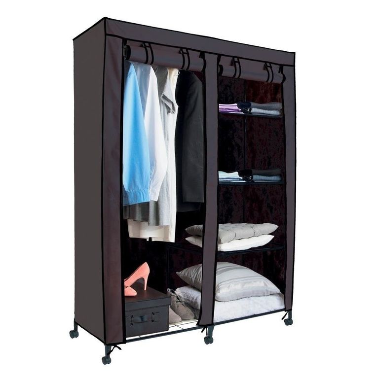 5five Simply Smart, szafa tekstylna na ubrania, 118-48-168 cm, czarna