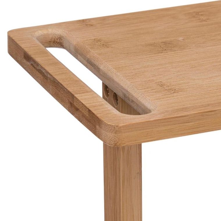 5five Simply Smart, wąski regał łazienkowy na kółkach, bambus, 4 poziomy