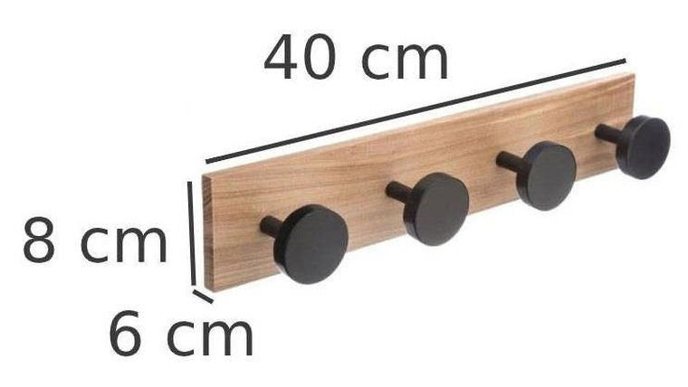 5five Simply Smart, wieszak do przedpokoju z 4 haczykami w kolorze czarnym