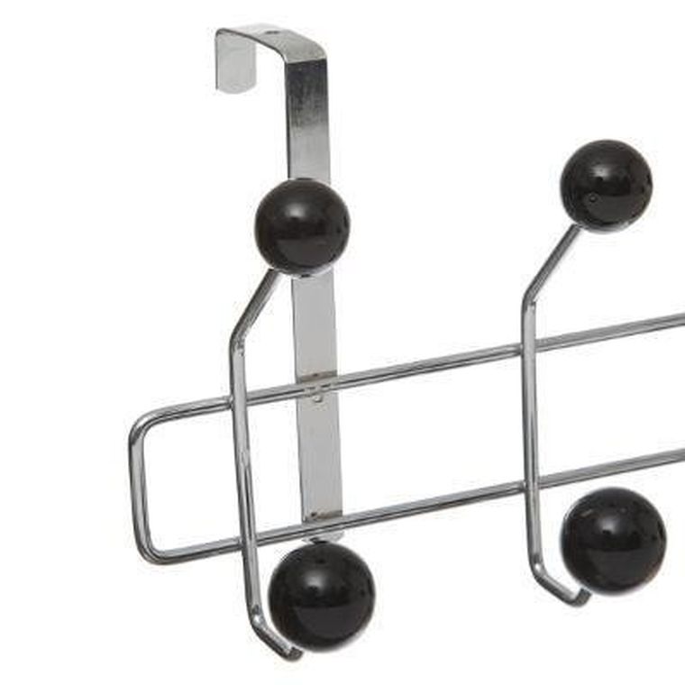 5Five Simply Smart, wieszak na drzwi z 10 haczykami, metalowy, czarny