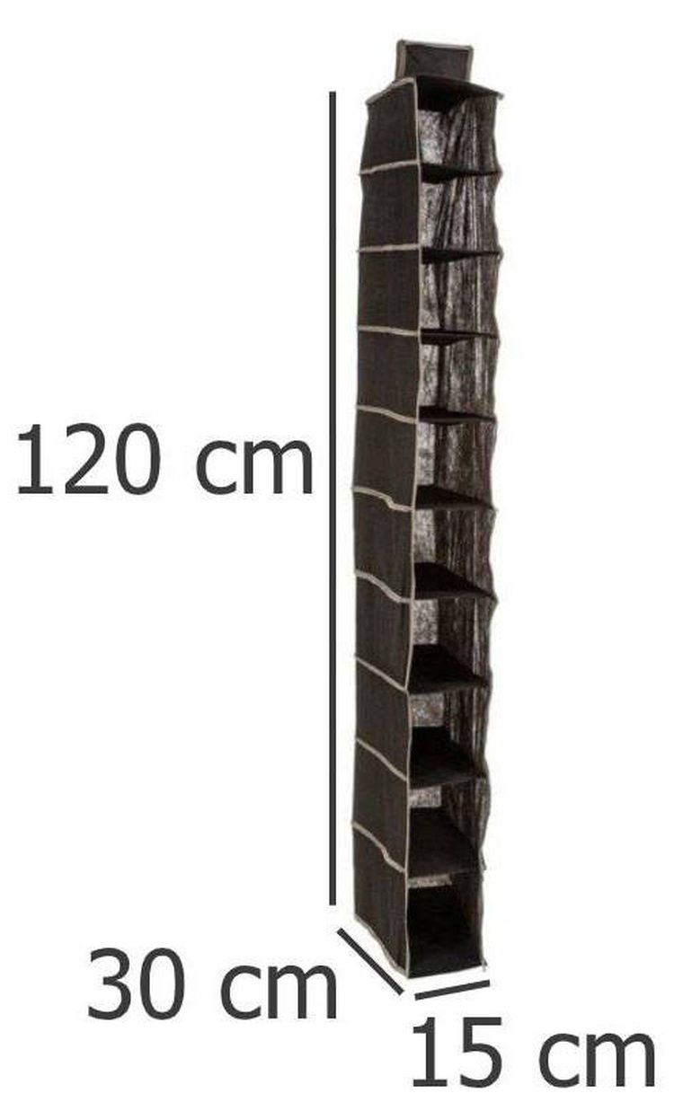 5five Simply Smart, wiszący organizer na obuwie, Dressing, 30-15-120 cm, czarny