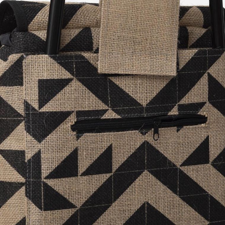 5five Simply Smart, wózek na zakupy na kółkach, jutowa torba, 33l