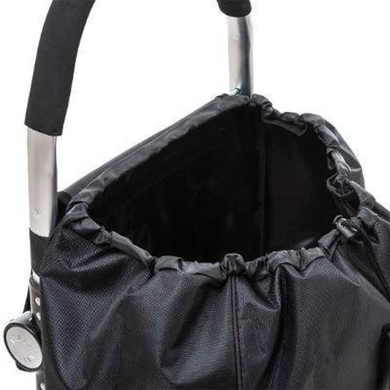 5five Simply Smart, wózek zakupowy czarny, z kieszeniami