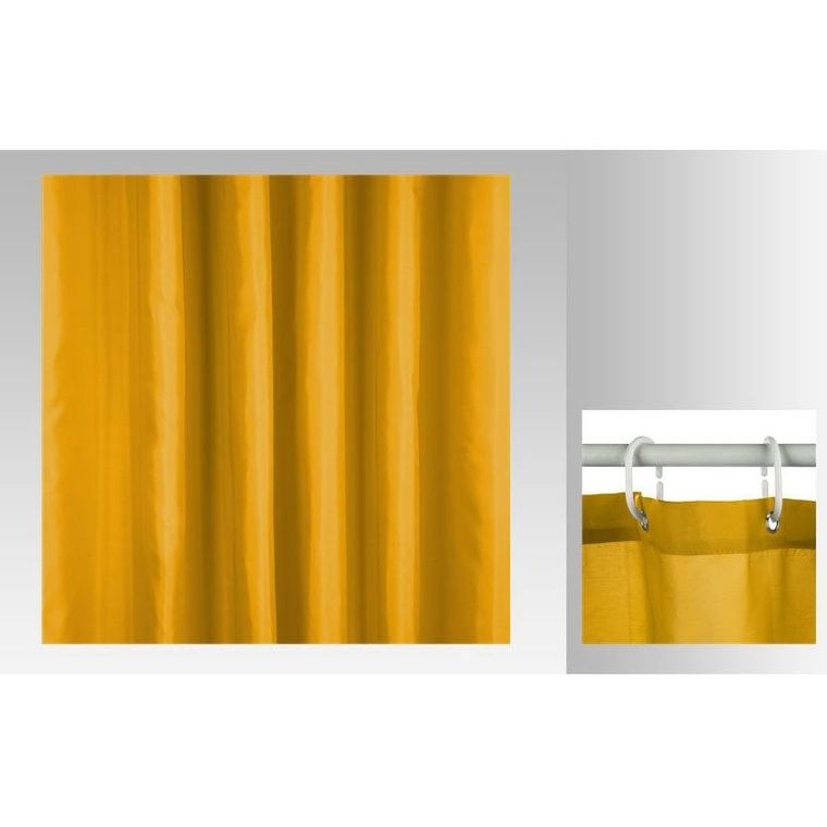 5five Simply Smart, zasłona prysznicowa z poliestru, 180-200cm, musztardowa
