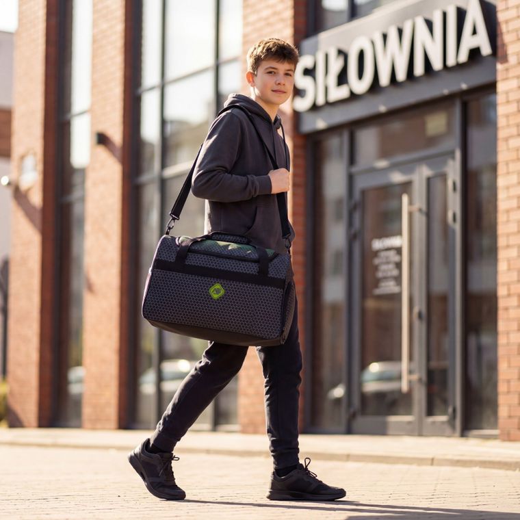 Abag, torba sportowa, hexagon green ombre