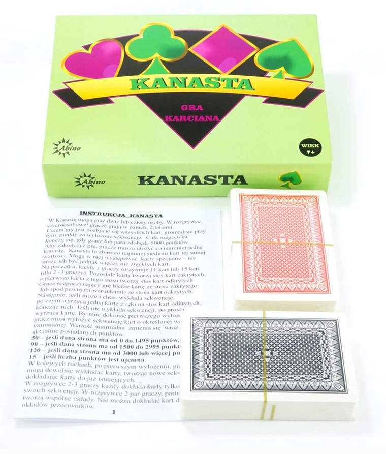 Abino, karty do gry w kanastę
