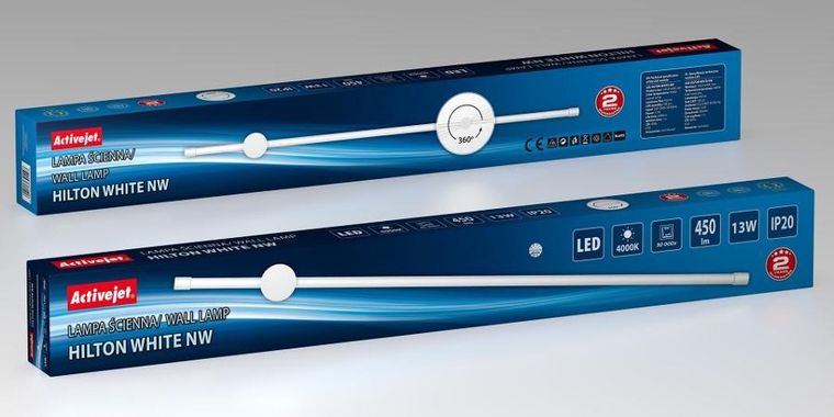 Activejet, Hilton, lampa ścienna LED, white
