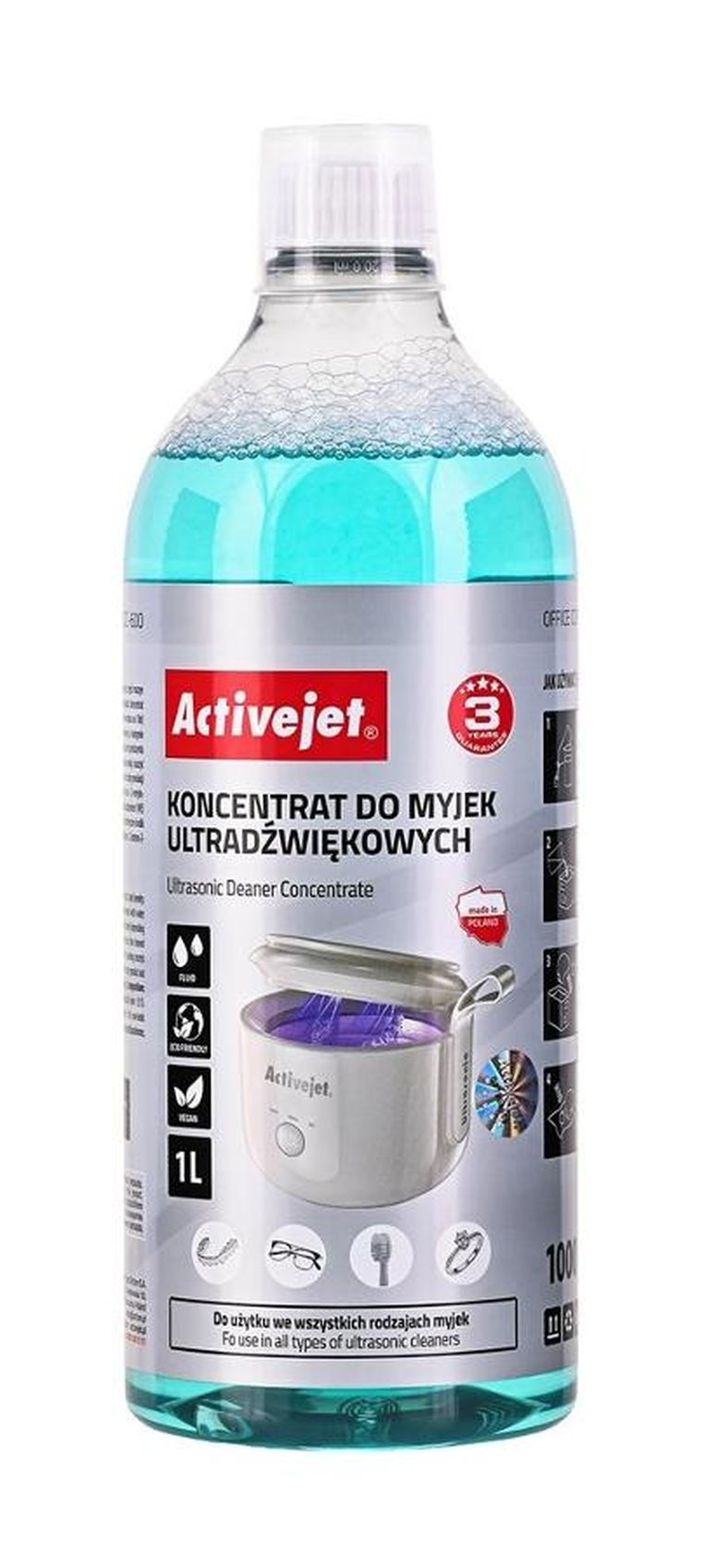 Activejet, koncentrat, płyn czyszczący do myjki iltradźwiękowej UV, 1l, AOC-600