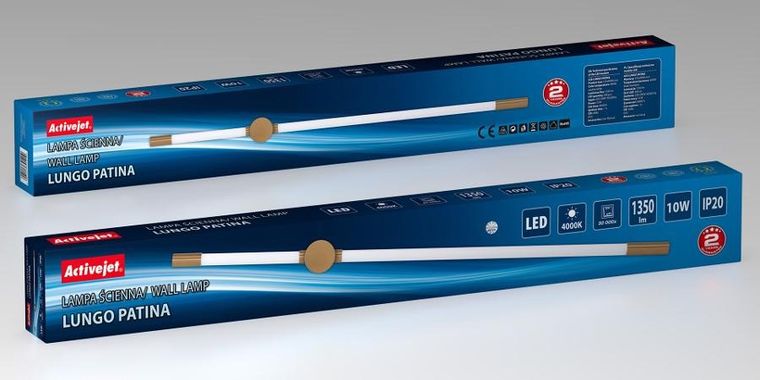 Activejet, Lungo, lampa ścienna LED, patina