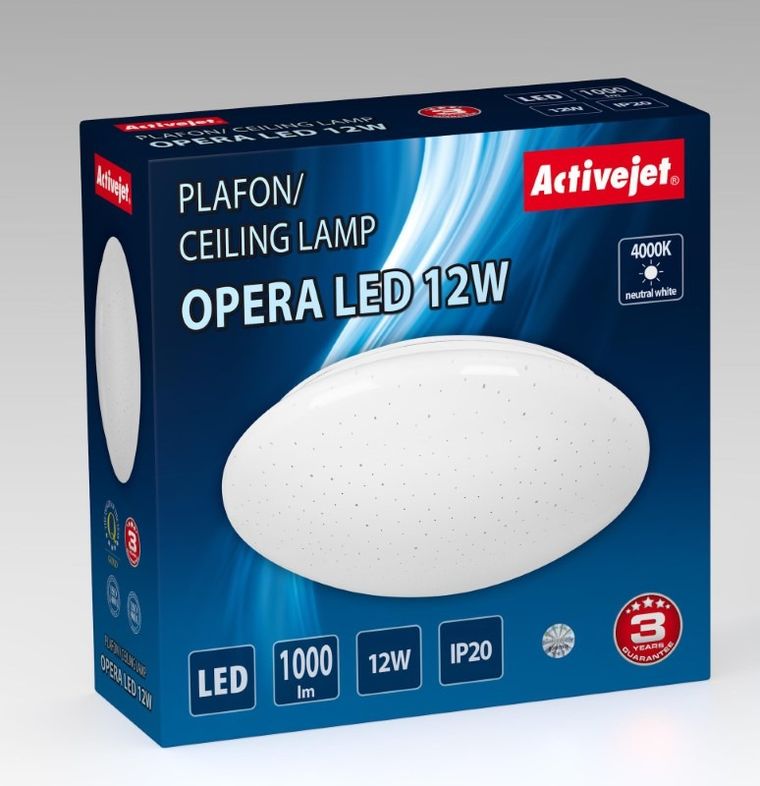 Activejet, plafon LED, AJE-Opera, 12W