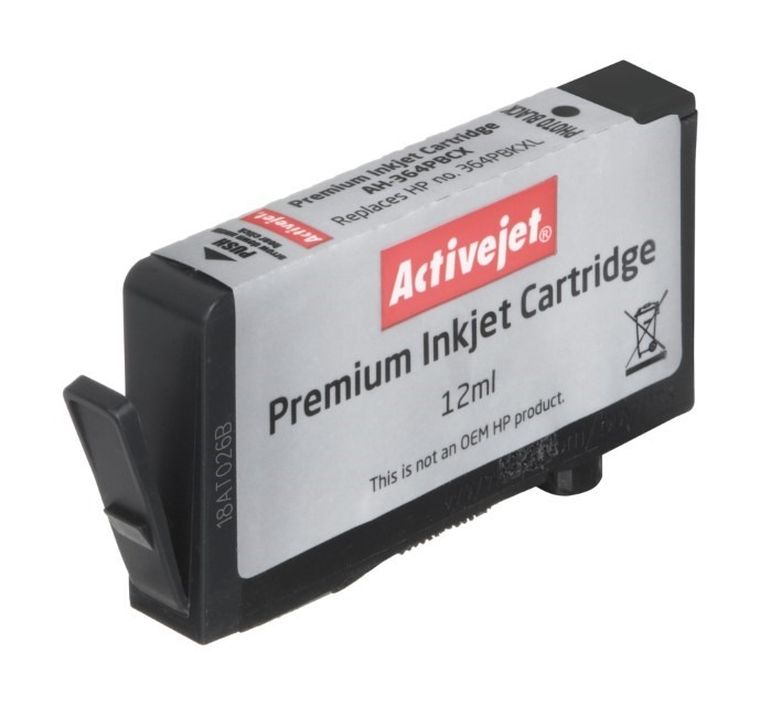 Activejet, tusz do drukarki, zamiennik HP 364XL CB322EE, Premium, 12 ml, czarny, foto, AH-364PBCX
