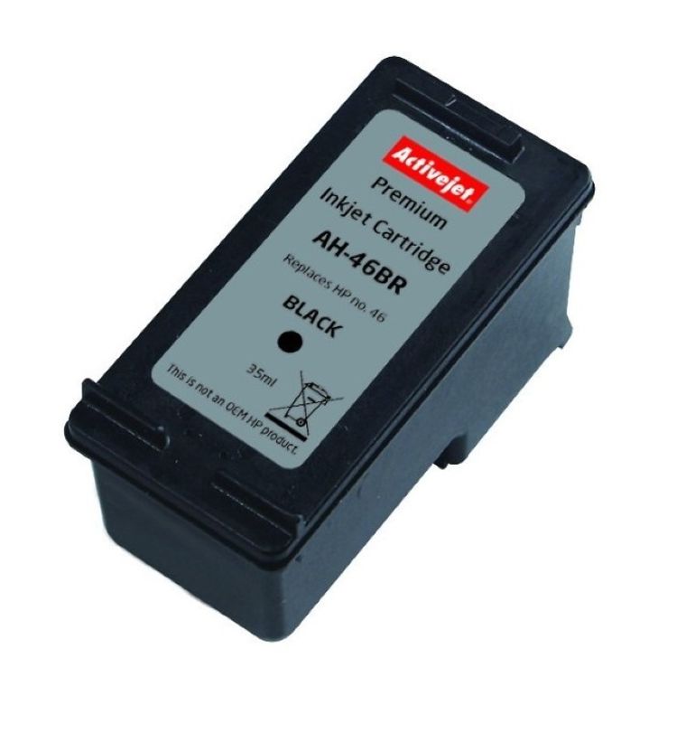 Activejet, tusz do drukarki, zamiennik HP 46 CZ637AE, Premium, 35 ml, czarny, AH-46BR