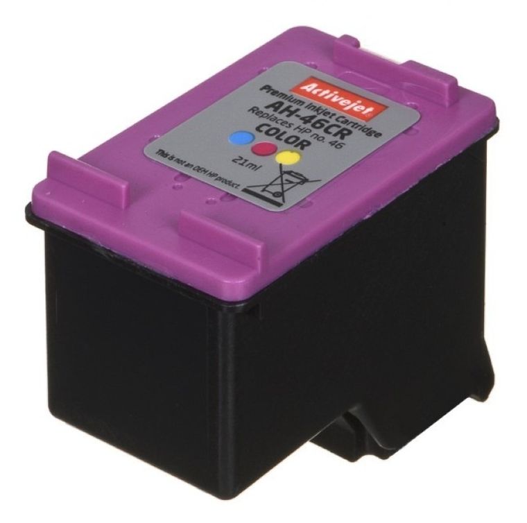 Activejet, tusz do drukarki, zamiennik HP 46 CZ638AE, Premium, 21 ml, kolor, AH-46CR