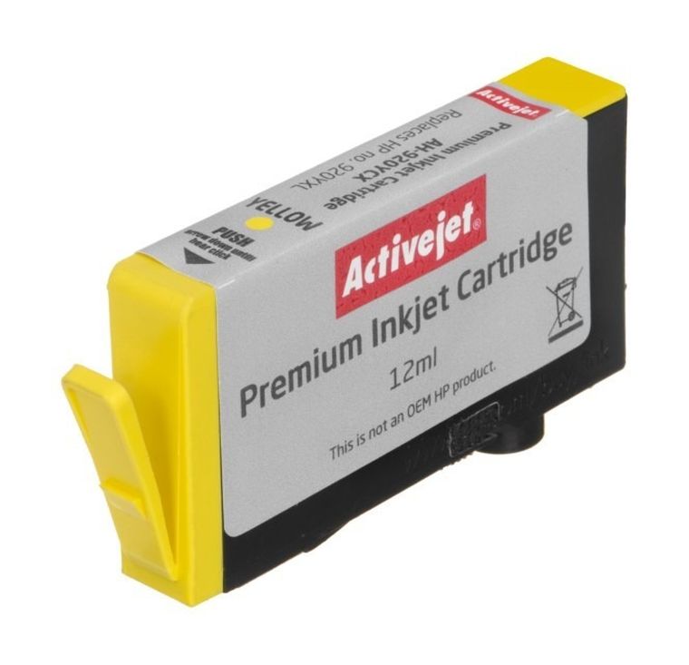 Activejet, tusz do drukarki, zamiennik HP 920XL CD974AE, Premium, 12 ml, żółty, AH-920YCX