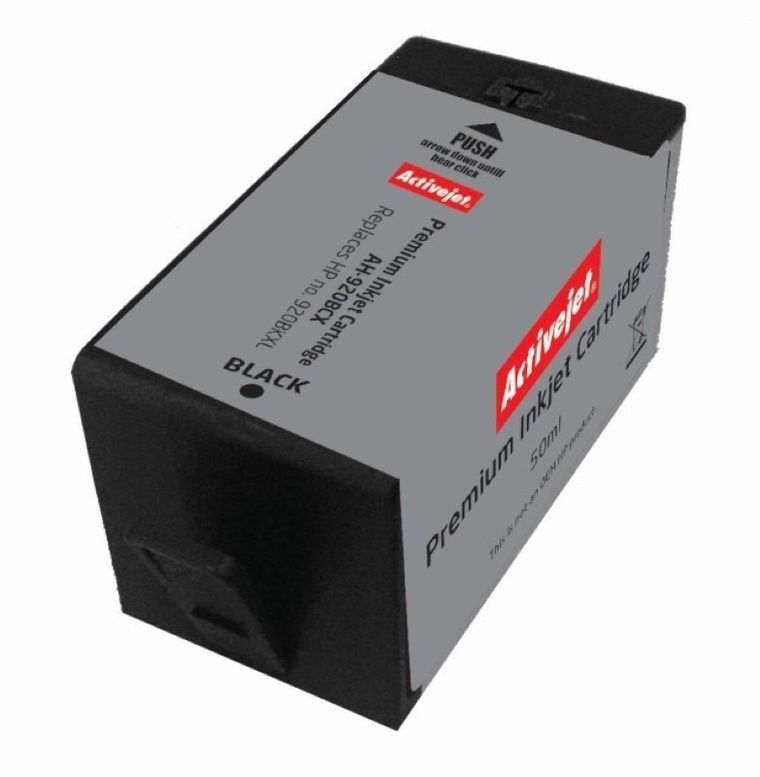 Activejet, tusz do drukarki, zamiennik HP 920XL CD975AE, Premium, 50 ml, czarny, AH-920BCX