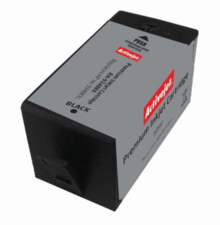 Activejet, tusz do drukarki, zamiennik HP 934XL C2P23AE, Premium, 50 ml, czarny, AH-934BRX