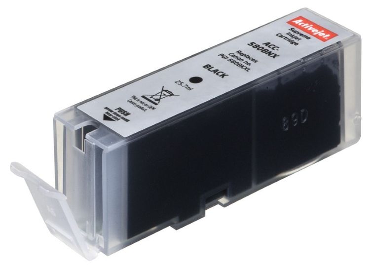 Activejet, tusz do drukarki, zamiennik PGI-580Bk XL, Supreme, 25.7 ml, czarny, ACC-580BNX