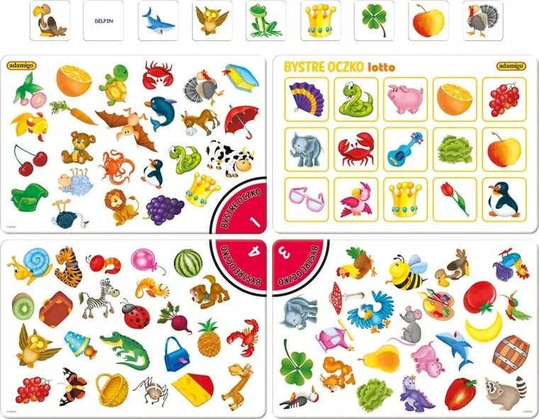Adamigo, Kuferek pełen gier, Bystre Oczko, zestaw 8 gier edukacyjnych