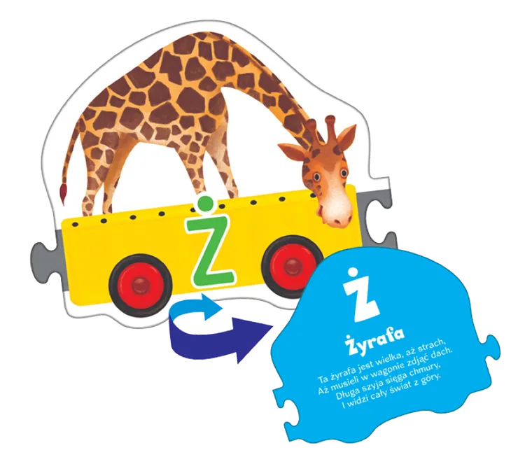 Adamigo, Lokomotywa, literkowe zoo, puzzle, 25 elementów