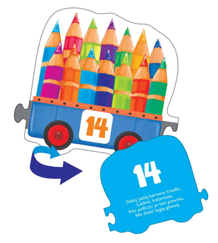 Adamigo, Lokomotywa, podróże z cyferkami, puzzle, 21 elementów